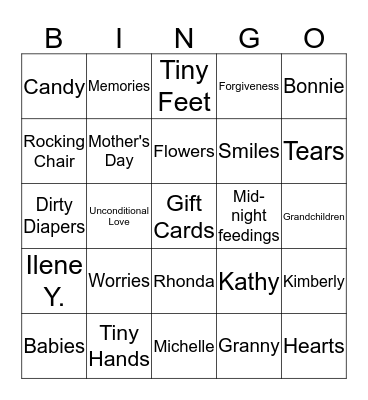 Mother's Day BINGO Card