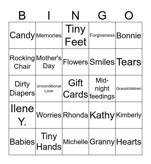 Mother's Day BINGO Card