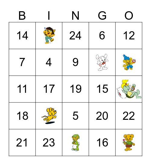 New Year Bamse Bingo Card