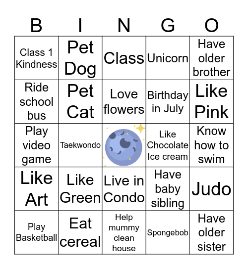 Class Neptune Bingo Card