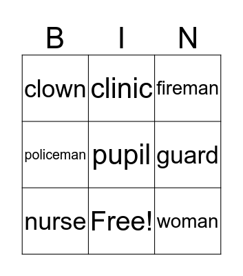 Around Town Bingo Card