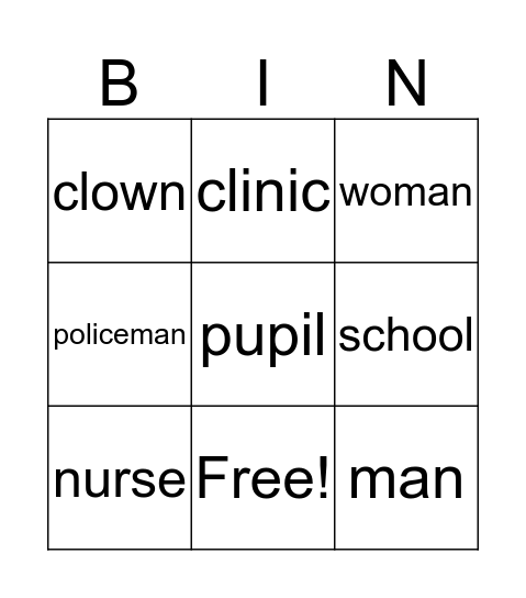 Around Town Bingo Card