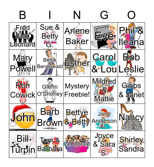 Wesleyan Chorale Bingo 2019-2020 Bingo Card