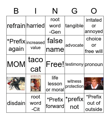 Review Bingo  Bingo Card