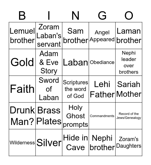 Brass Plates Bingo Card