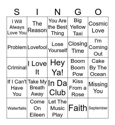 THROUGH THE DECADES Bingo Card