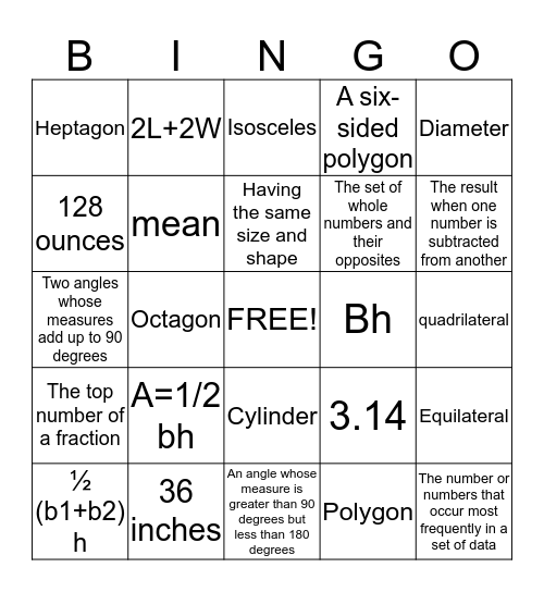 Ledwith's Bingo Baker Bingo Card