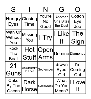 THROUGH THE DECADES Bingo Card