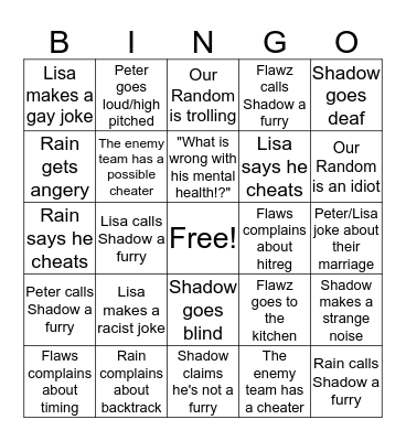 The Hööt Gang Bingo Card