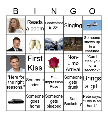 Bachelor Bingo Card