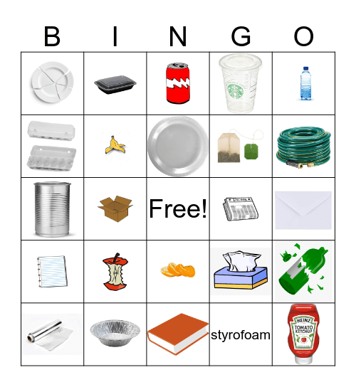 Recycle Bingo Card