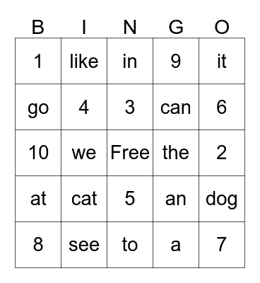 Bingo Card