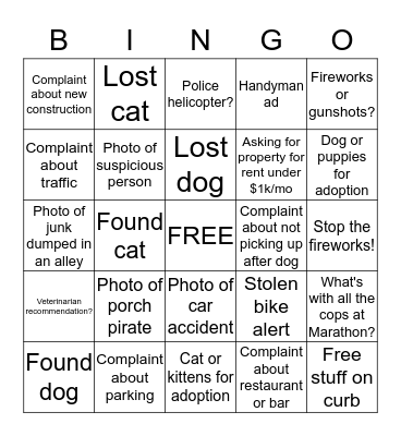 Seminole Heights Bingo Card