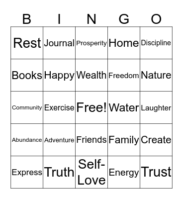 Reset & Rejoice 2020! Bingo Card