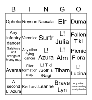 AR Bingo Card
