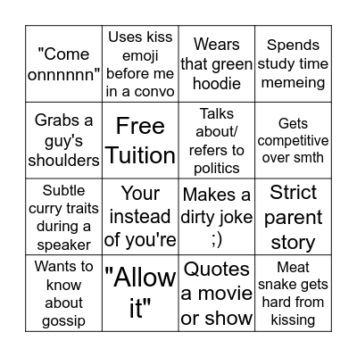 Karan Bingo Card