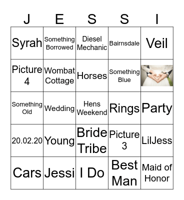 Jessi's Bridal Bingo Card