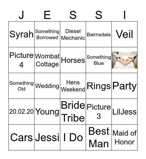 Jessi's Bridal Bingo Card