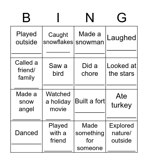 Biboon Bingo Card