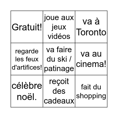 Trouve quelqu'un qui ... Bingo Card