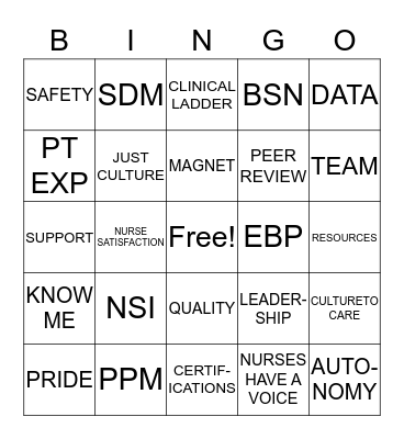 MAGNET BINGO Card