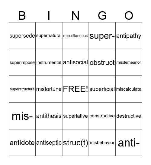 Double Dose Review Bingo Card