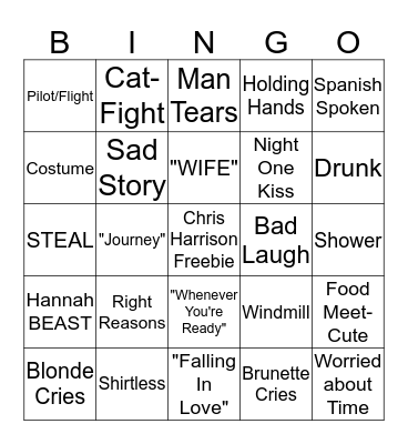 BACHELOR BINGO Card