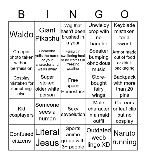 Con Bingo Card