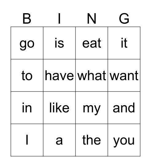 SS4 Bingo Card