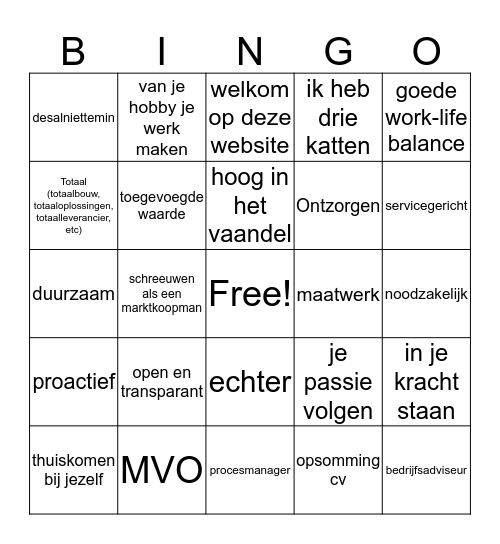 Bullshit Bingo Card