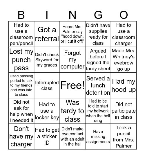 Not as Redhawk Ready as I could be Bingo Card