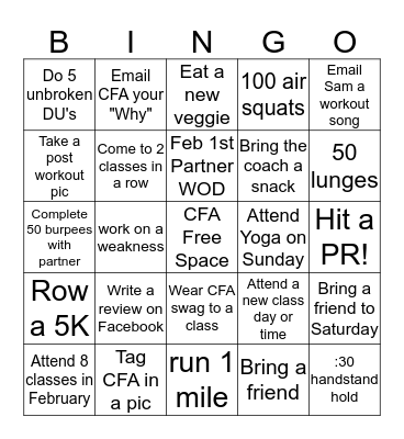 CROSSFIT ANNANDALE  Bingo Card