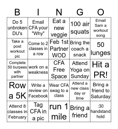 CROSSFIT ANNANDALE  Bingo Card