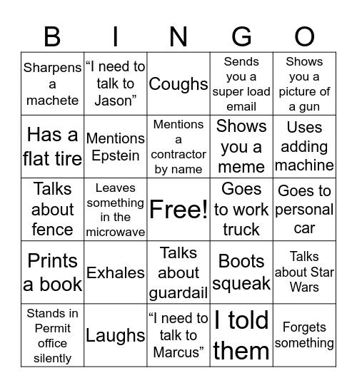 Dingo Bingo Card