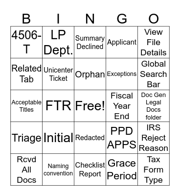 Pre-Processing Bingo Card