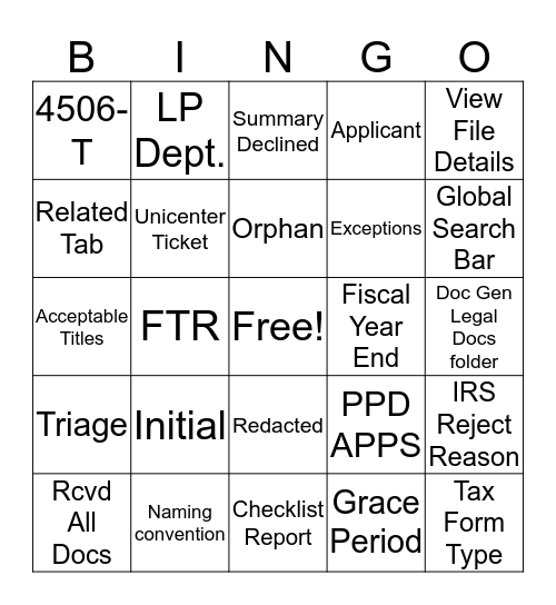 Pre-Processing Bingo Card