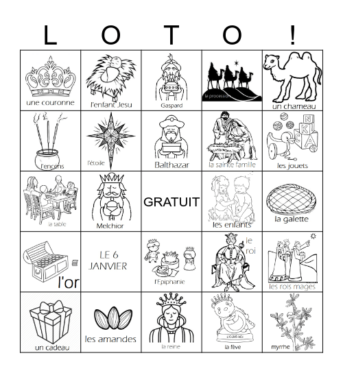 l'Epiphanie Bingo Card