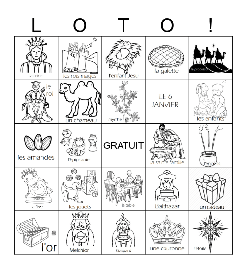 l'Epiphanie Bingo Card