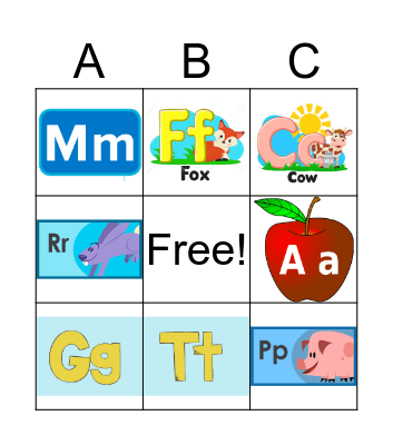 Alphabet  Bingo Card