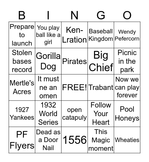 Christian's 10th Birthday Bingo Card