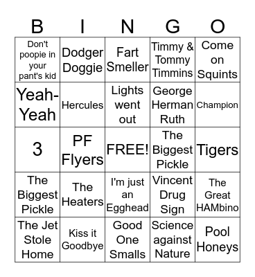 Christian's 10th Birthday Bingo Card