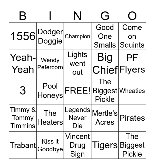 Christian's 10th Birthday Bingo Card