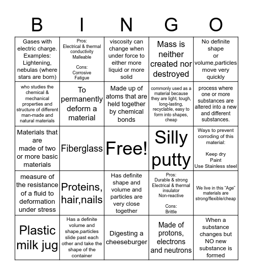 Bingo Bango Bongo Bingo Card