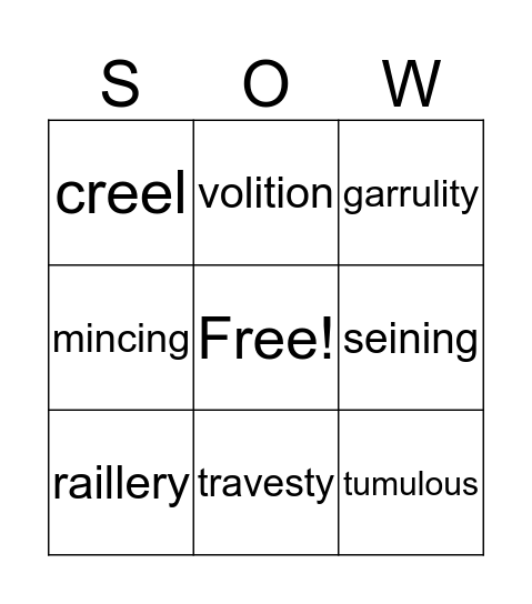 Sound of Waves  Bingo Card