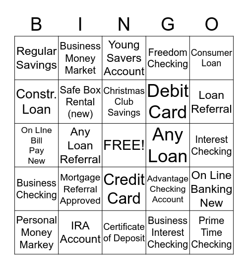 Bay Bank Bingo Card