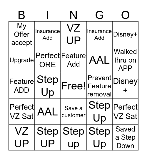 VPC Bingo Card