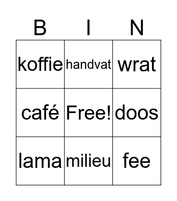 Meervoudsvormen Bingo Card