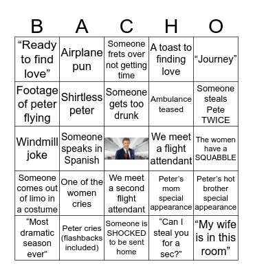 Bachelor Premiere Bingo Card