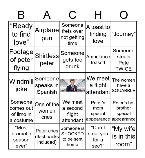 Bachelor Premiere Bingo Card