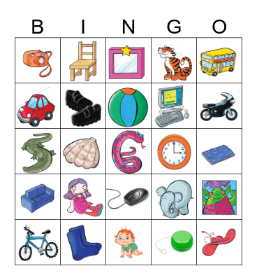 YLE Starters Vocabulary  Bingo Card